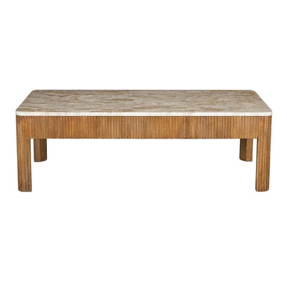 Table basse avec plateau en marbre cannelé