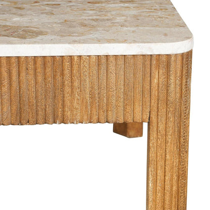 Table basse avec plateau en marbre cannelé