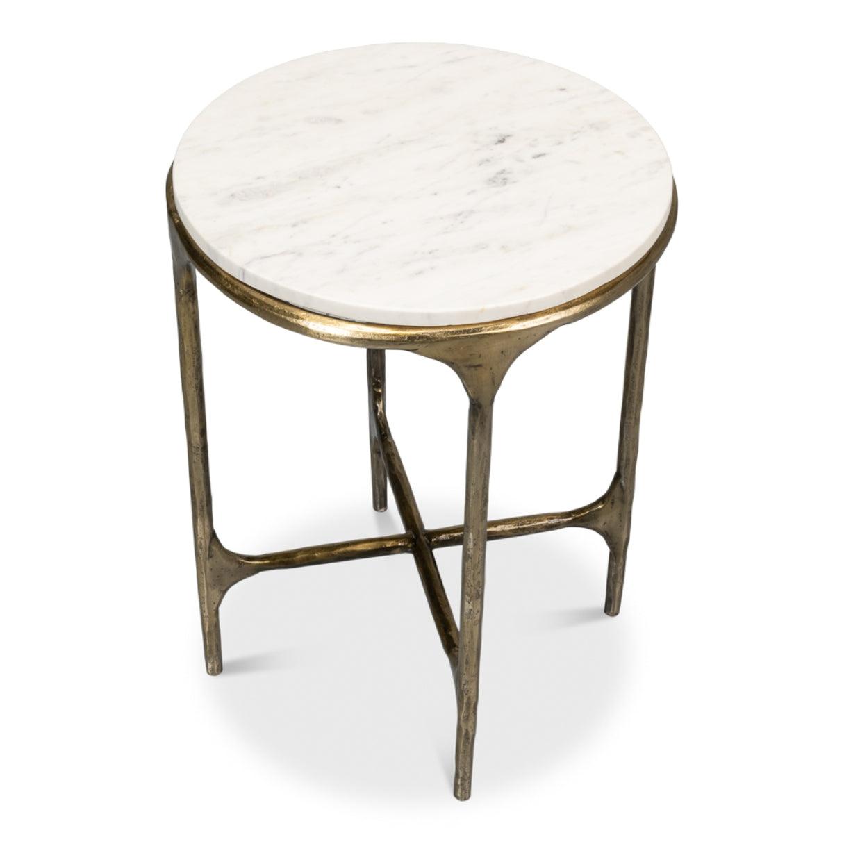 Table d'appoint en marbre blanc Martini