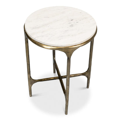 Table d'appoint en marbre blanc Martini