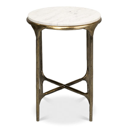 Table d'appoint en marbre blanc Martini