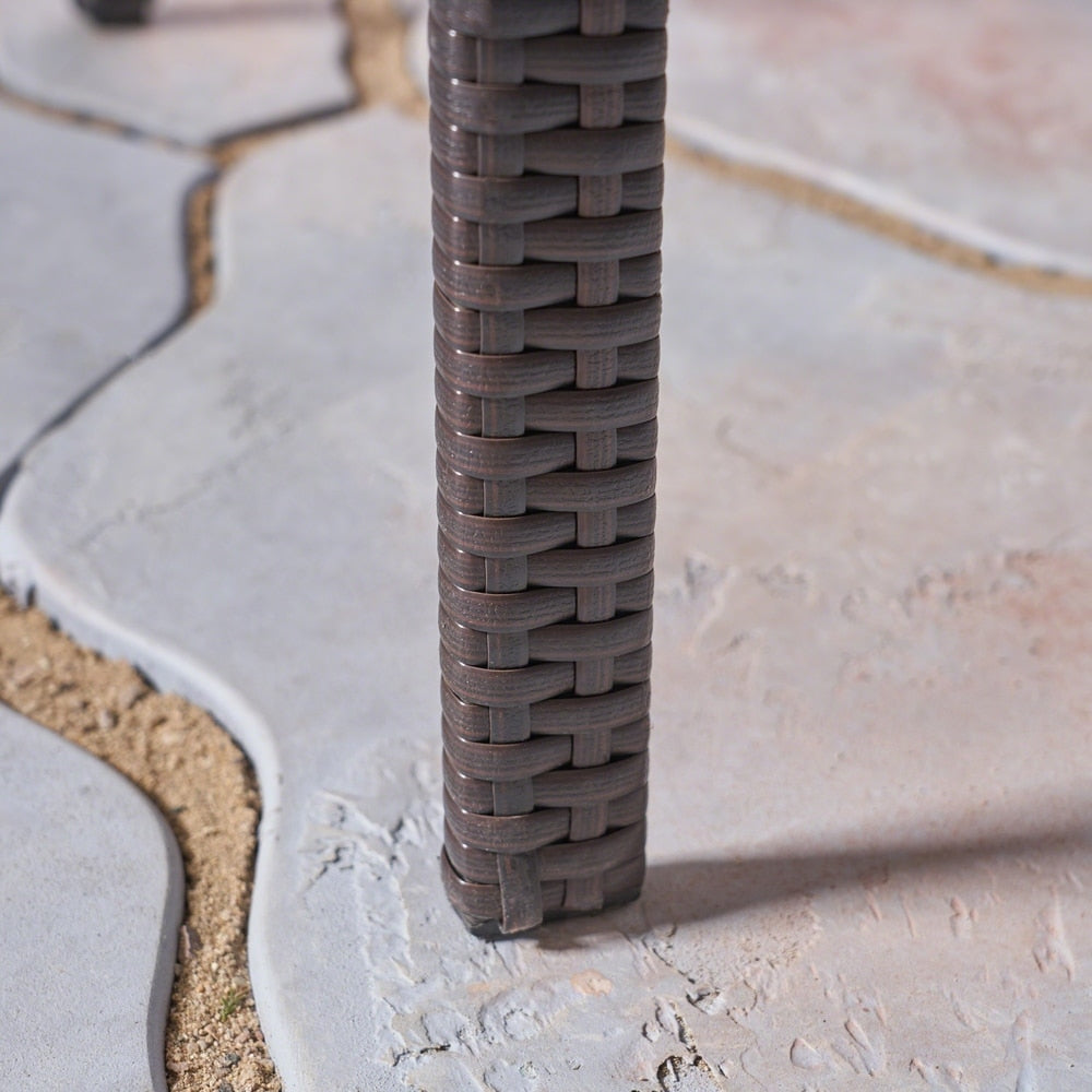 Ensemble de salle à manger d'extérieur Mason 7 pièces en bois d'acacia et osier par Christopher Knight Home