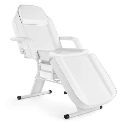 Chaise de massage, de tatouage, de spa, de soins du visage, de beauté, blanche