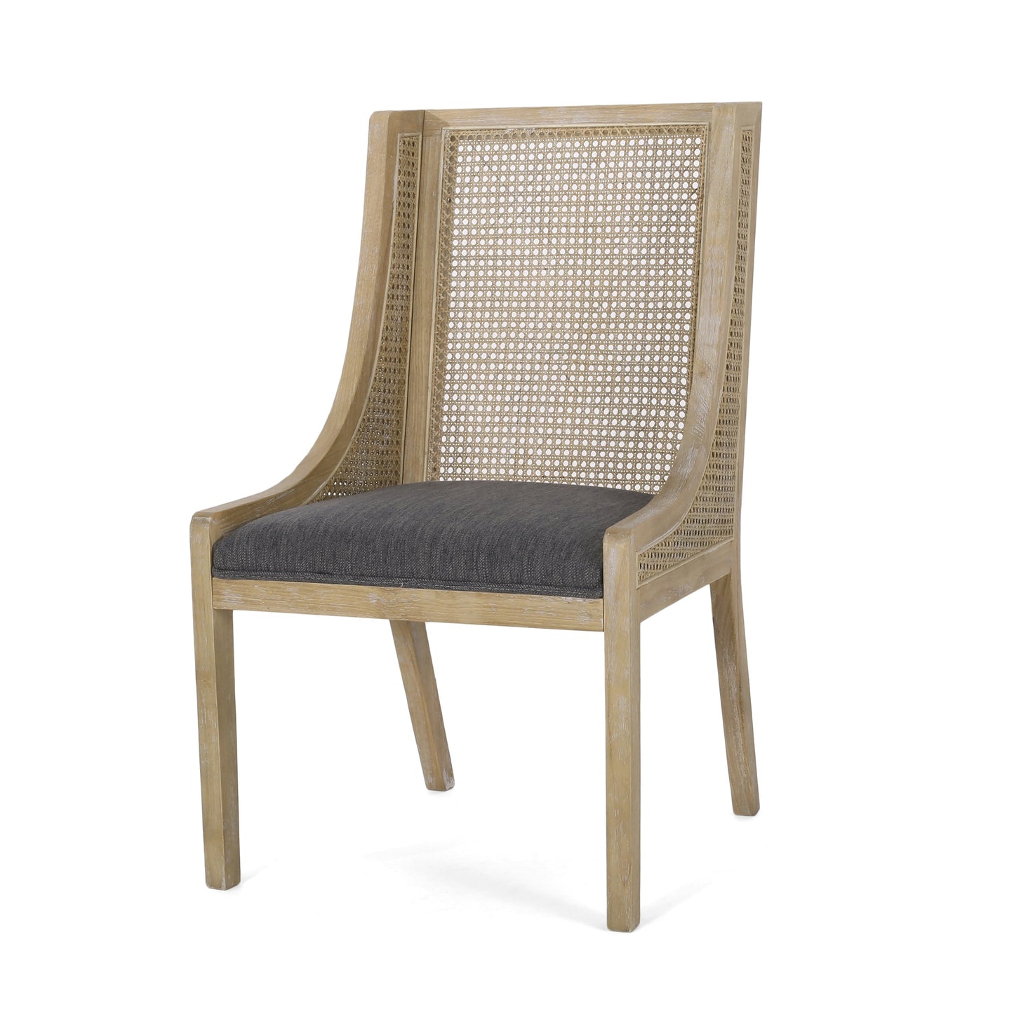 Chaises de salle à manger rembourrées en rotin et bois Maurers (lot de 2) par Christopher Knight Home