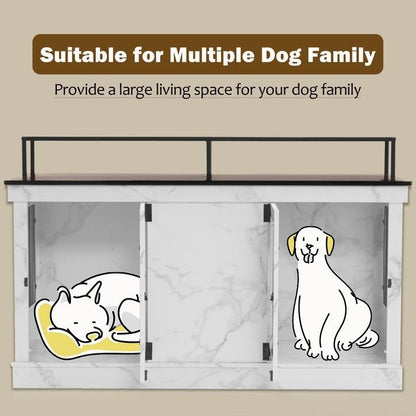 Meuble TV pour cage à chien Mcombo, grand format, niche en bois avec doubles portes, modèle 1861