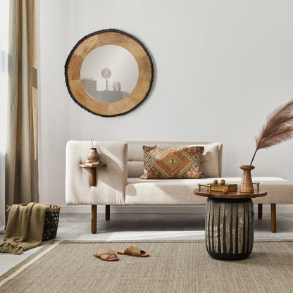 Miroir mural rond en bois Meredith, finition Live Edge, par River of Goods - 30,5 x 1 x 30,5