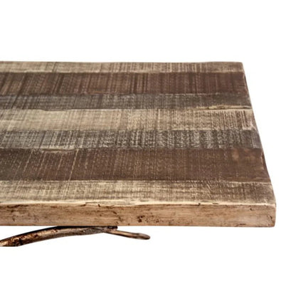Table basse rustique contemporaine avec tabourets