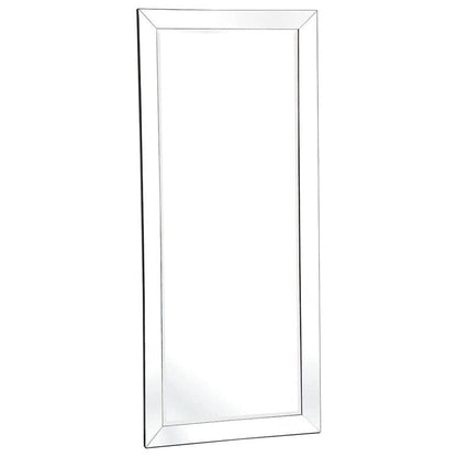 Miroir pleine longueur en imitation bois pour une réflexion claire et complète et une ambiance de pièce améliorée - Argent - Pleine longueur