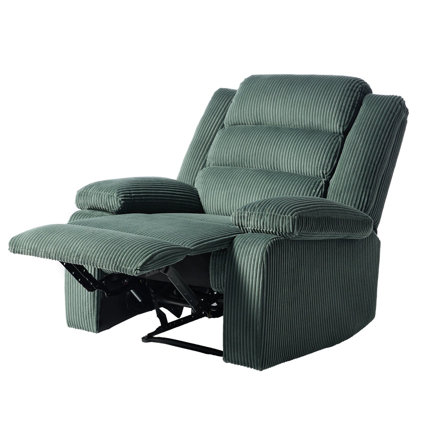 Fauteuil inclinable manuel moderne en velours côtelé, fauteuil inclinable réglable avec accoudoirs larges
