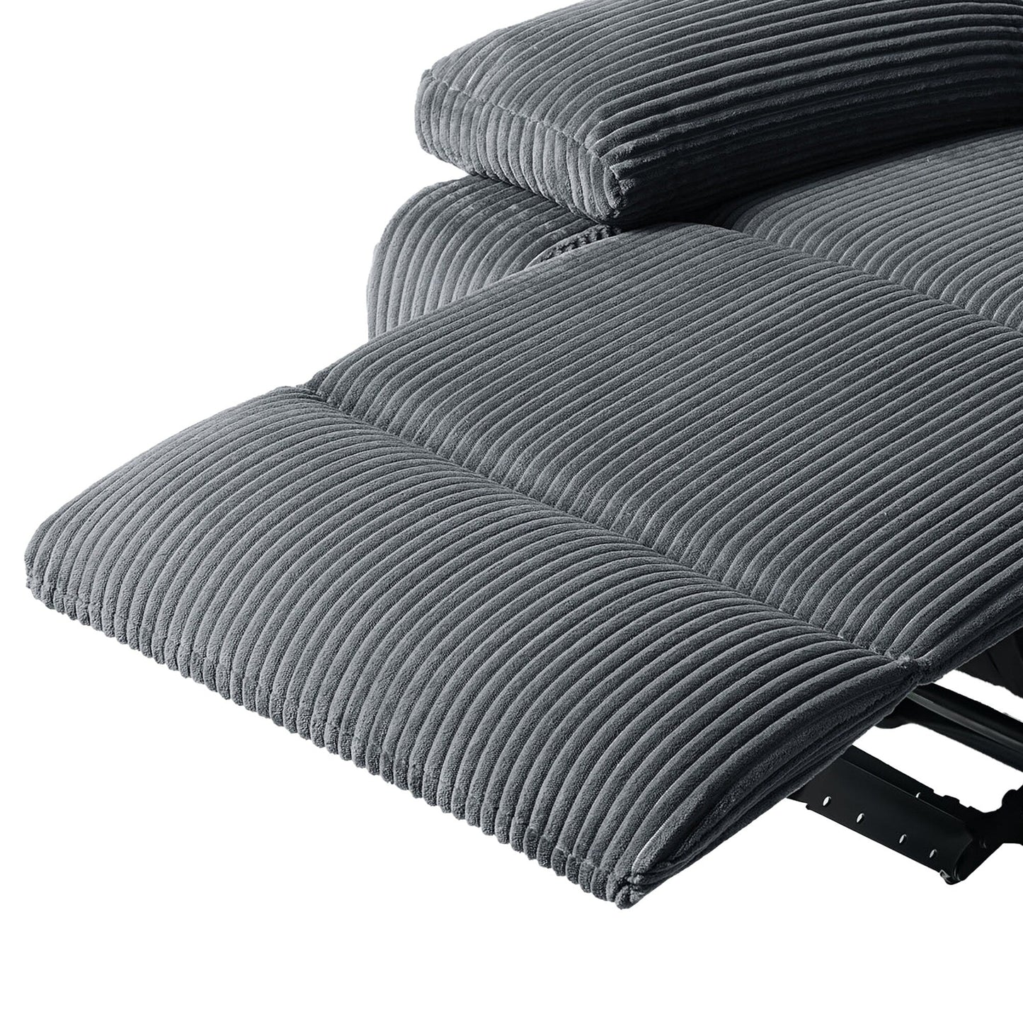 Fauteuil inclinable manuel moderne en velours côtelé, fauteuil inclinable réglable avec accoudoirs larges