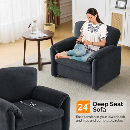 Fauteuil d'appoint moderne à oreilles d'éléphant, siège confortable pour salon et chambre