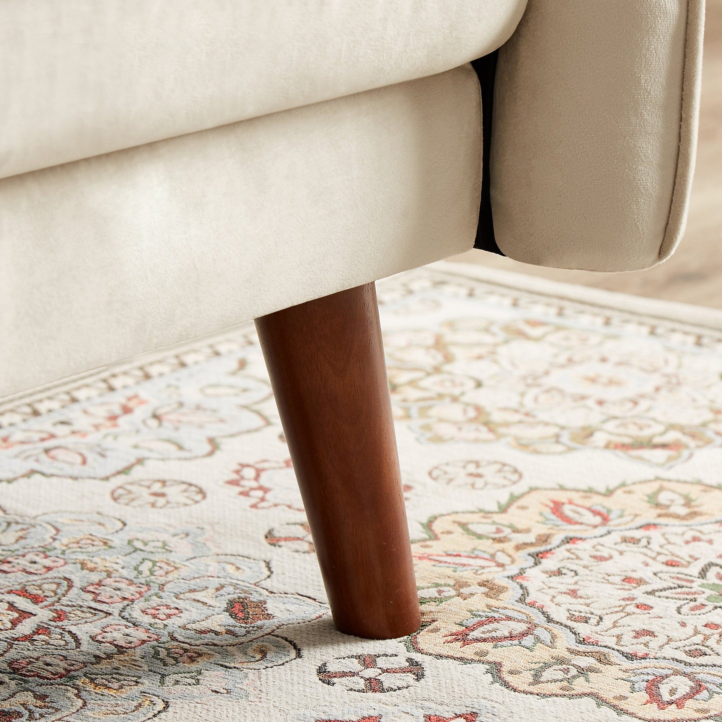 Canapé-lit futon moderne, canapé-lit convertible avec pieds fuselés en bois, 78,35 l, petit canapé à dossier divisé pour salon