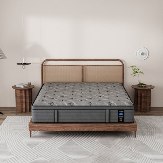 Matelas hybride Modland 14 pouces à plateau-coussin moyen, matelas à ressorts ensachés dans une boîte