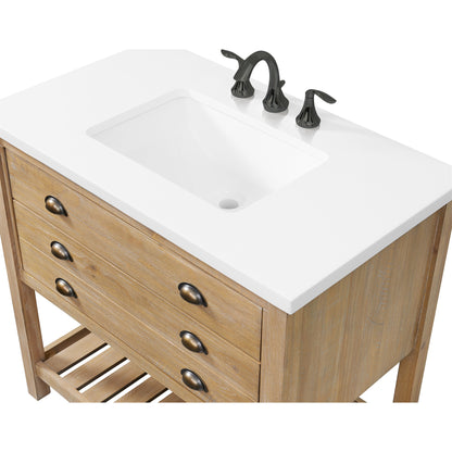 Meuble-lavabo simple de style ferme Monterey 37 avec dessus