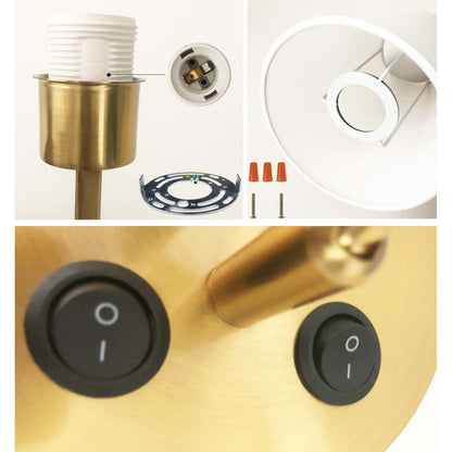 Lot de 2 appliques murales Morbihan en tissu avec port USB et interrupteur