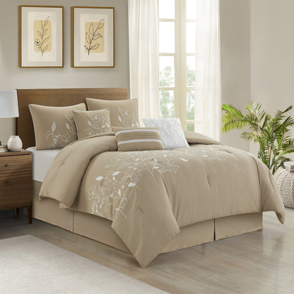 Ensemble de couette florale botanique Nanshing Taylor 7 pièces