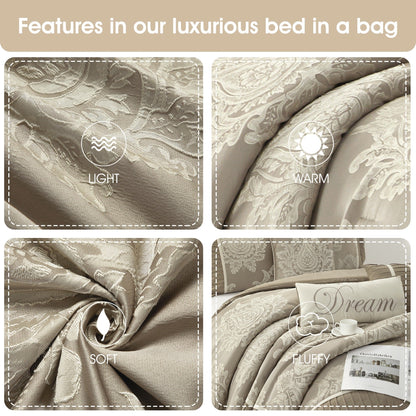 Ensemble de couette traditionnelle damassée Nanshing Tiana 7 pièces