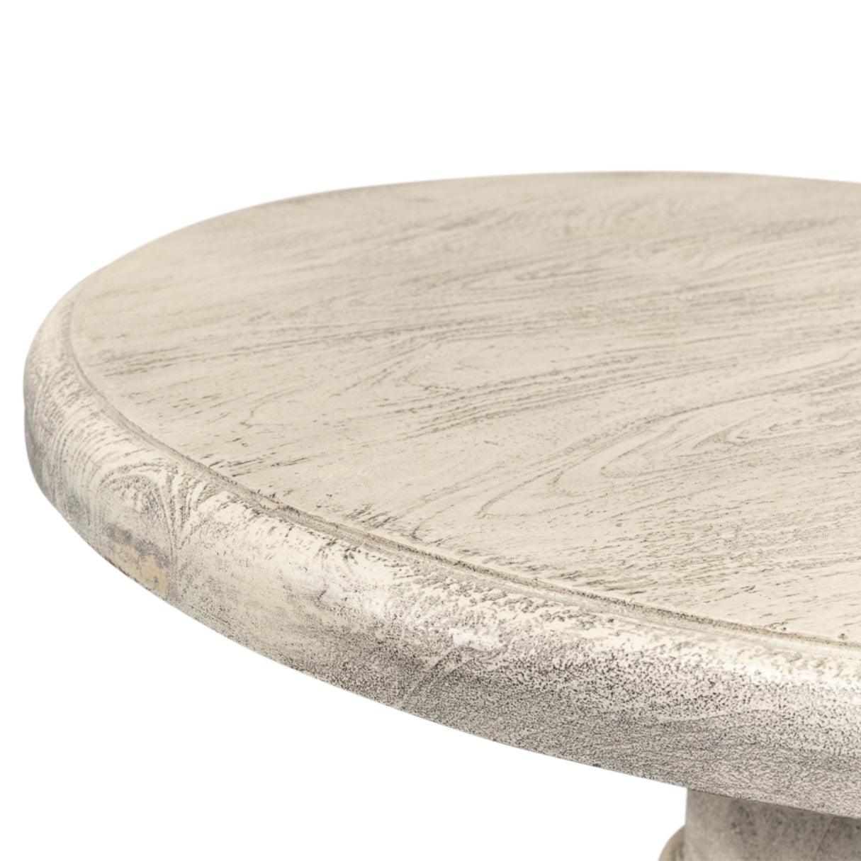 Table à piédestal statuaire et vieillie