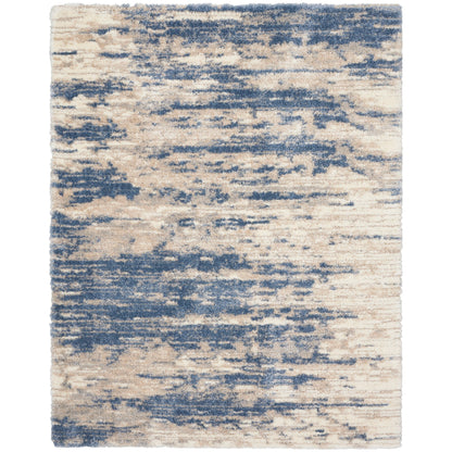 Tapis Nourison luxueux à poils longs et ultra moelleux, style abstrait glamour