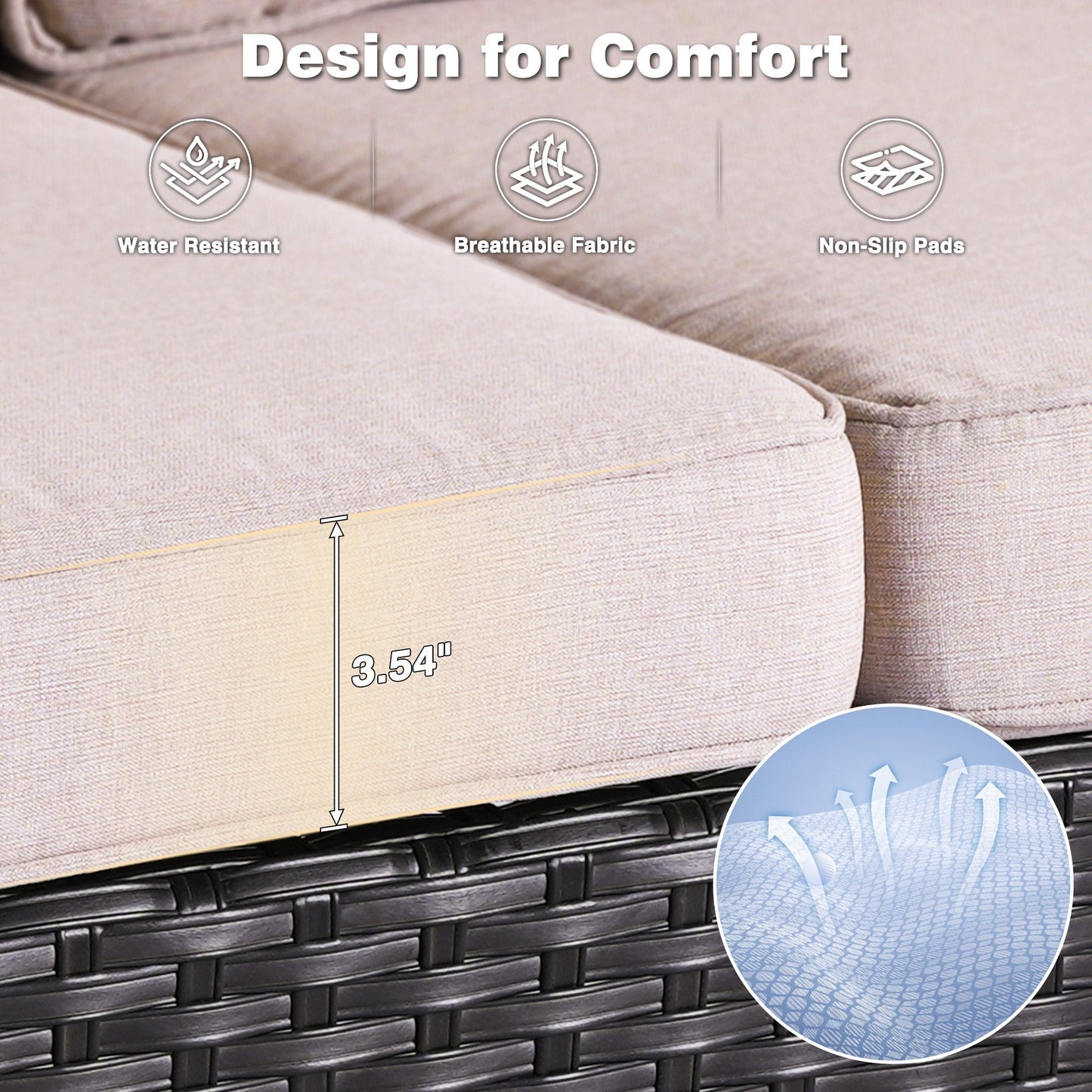 Ensemble de 8 chaises pivotantes en osier pour patio OVIOS