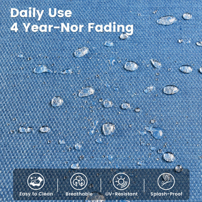 Ensemble de 9 chaises pivotantes d'extérieur en osier OVIOS avec table à feu