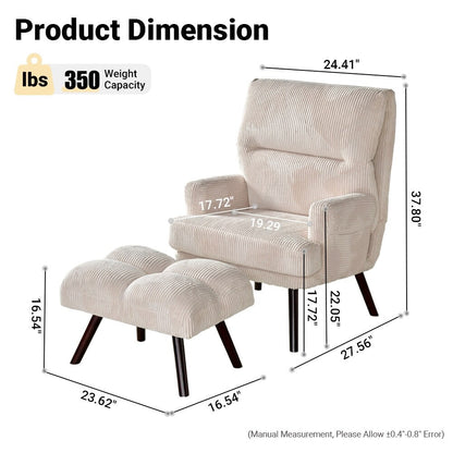 Fauteuil inclinable réglable OVIOS avec pouf