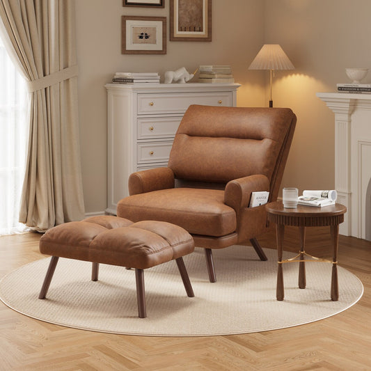 Fauteuil inclinable réglable OVIOS avec pouf