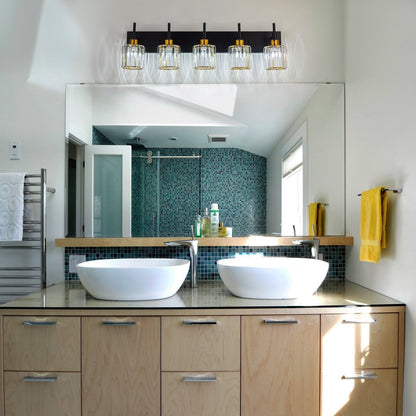 Appliques murales modernes à intensité variable pour salle de bain avec abat-jour en cristal