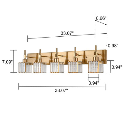 Luminaires de salle de bain en cristal à intensité variable Ora Modern sur miroir Glam Vanity Lights