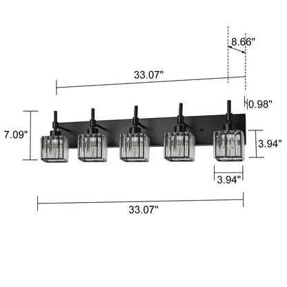 Luminaires de salle de bain en cristal à intensité variable Ora Modern sur miroir Glam Vanity Lights