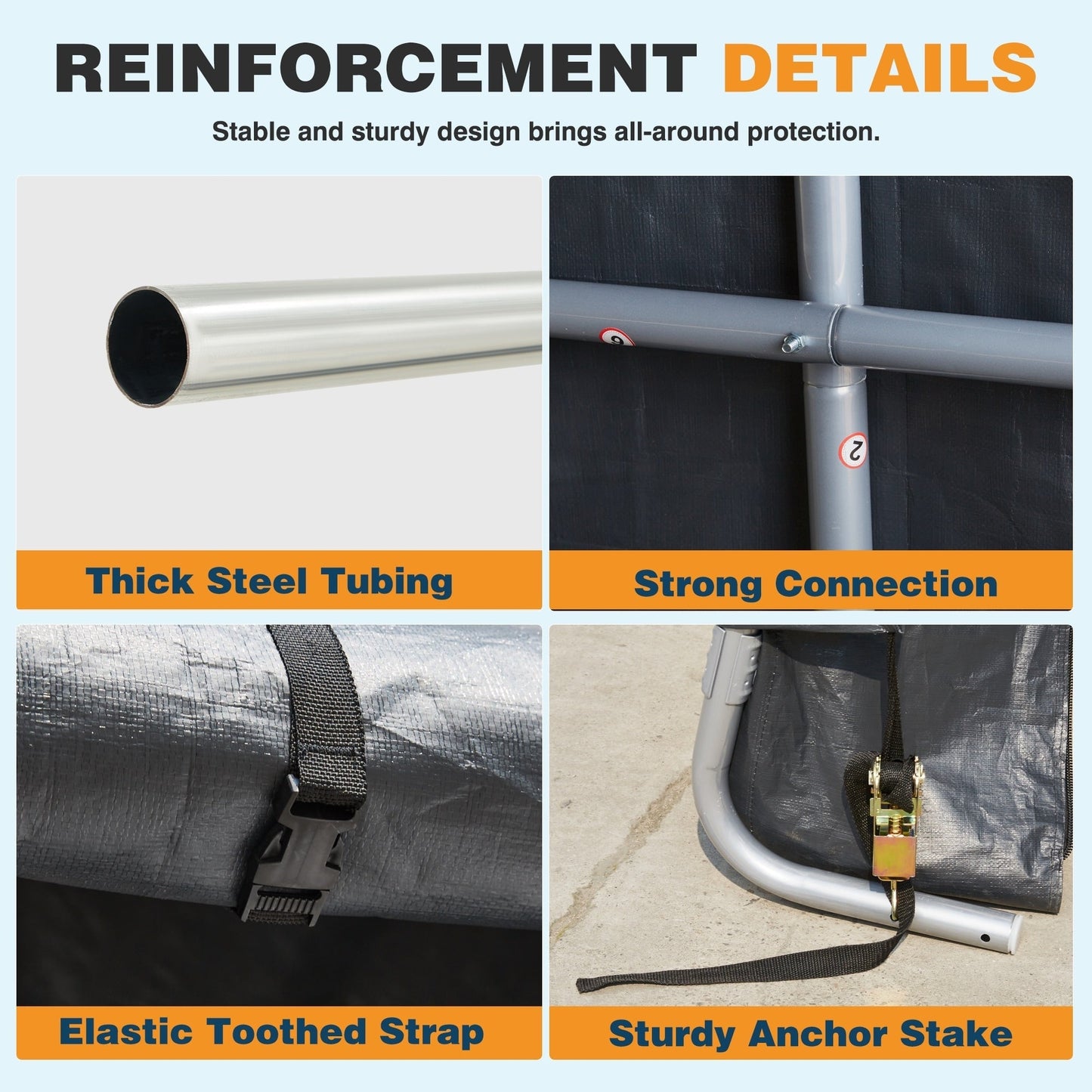 Abri de jardin et abri d'auto extérieur : abri portable pour vélos, motos et rangement de jardin