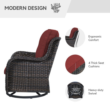 Chaises à bascule d'extérieur en osier Gymojoy avec base pivotante (lot de 2)