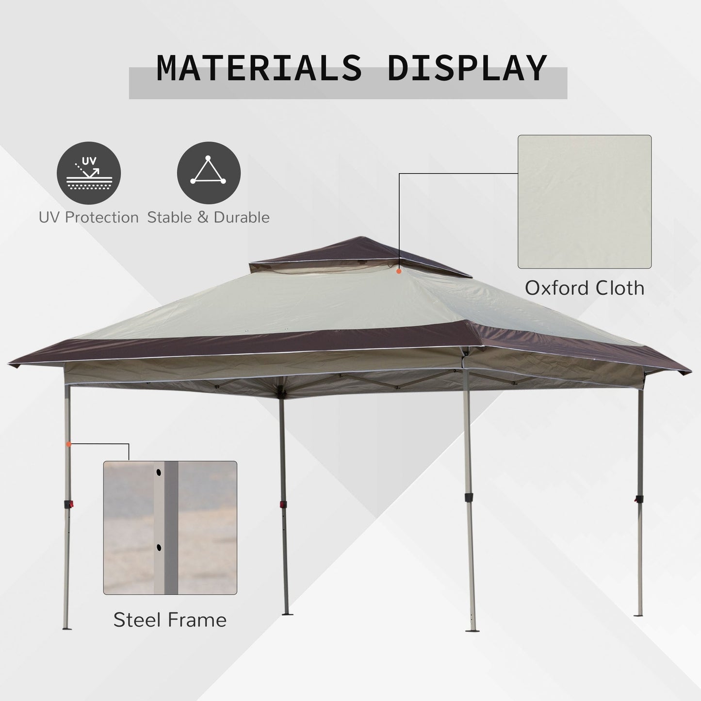 Outsunny 12' x 12' Pop Up Canopy Sun Shade Tente instantanée pliable avec filet latéral en maille, hauteur réglable sur 3 niveaux