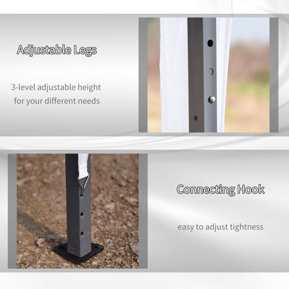 Auvent pop-up robuste Outsunny avec cadre robuste, toit anti-UV et sac de transport pour terrasse, jardin, plage et arrière-cour