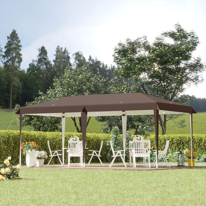 Auvent pop-up robuste Outsunny avec cadre robuste, toit anti-UV et sac de transport pour terrasse, jardin, plage et arrière-cour