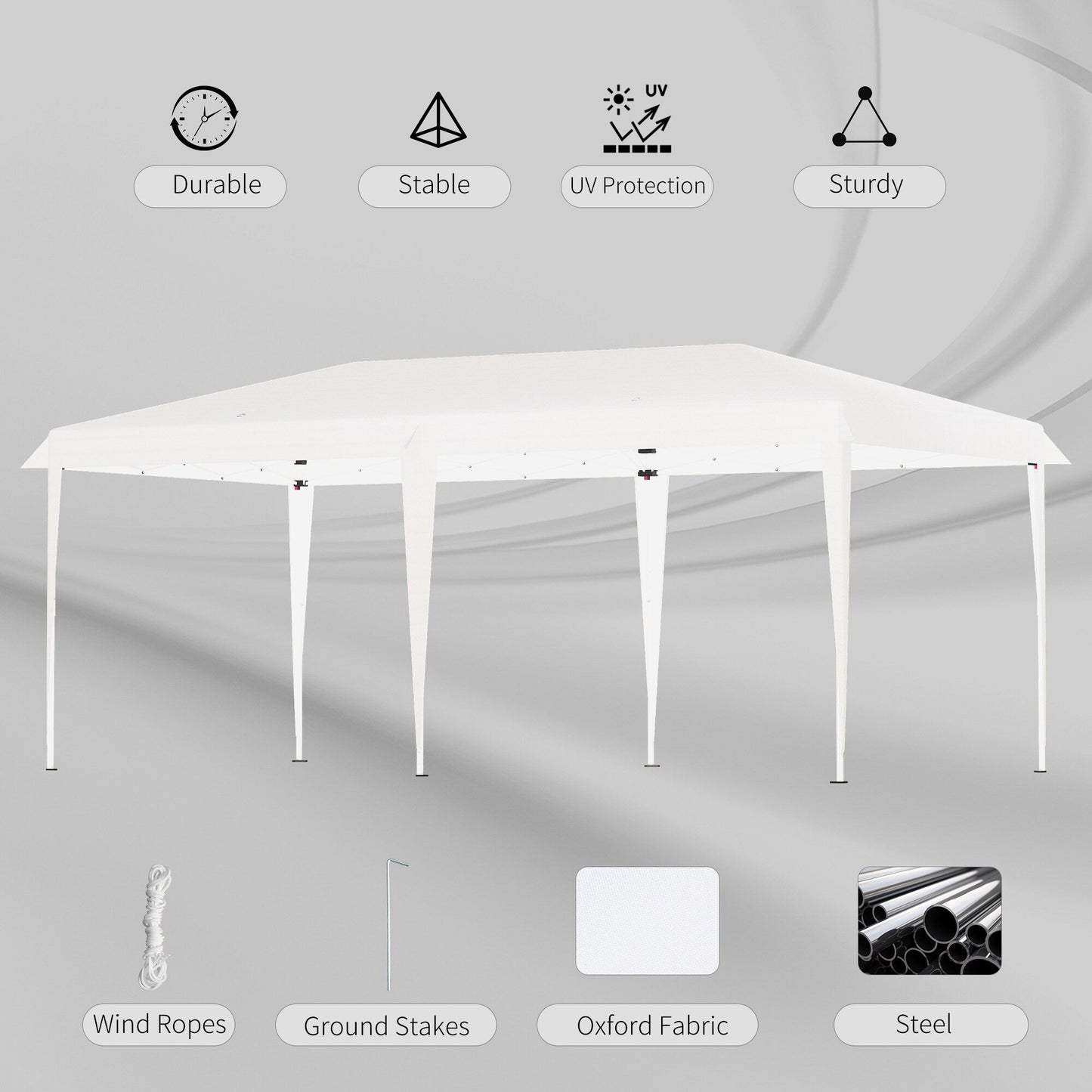 Auvent pop-up robuste Outsunny avec cadre robuste, toit anti-UV et sac de transport pour terrasse, jardin, plage et arrière-cour