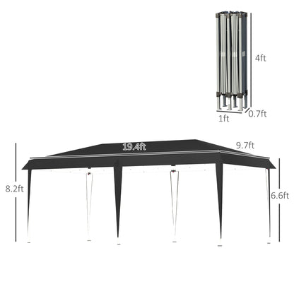 Auvent pop-up robuste Outsunny avec cadre robuste, toit anti-UV et sac de transport pour terrasse, jardin, plage et arrière-cour