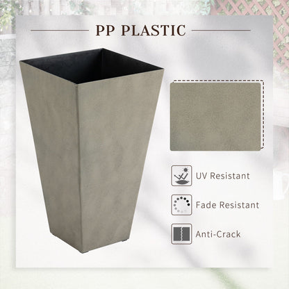 Lot de 3 grands pots de fleurs en plastique Outsunny 28 cm, pour l'intérieur et l'extérieur, pour l'entrée, la terrasse et la cour.