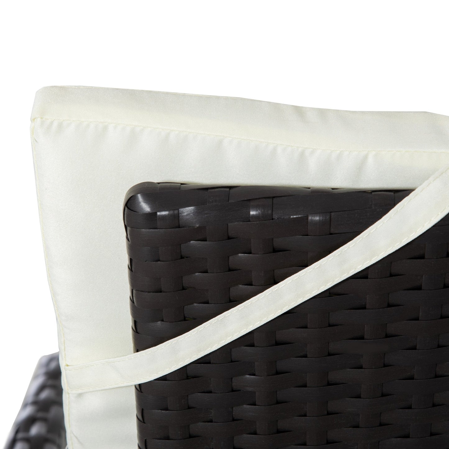 Ensemble de 3 canapés de patio Outsunny en rotin synthétique, chaises inclinables d'extérieur, table basse avec plateau en plastique grain de bois