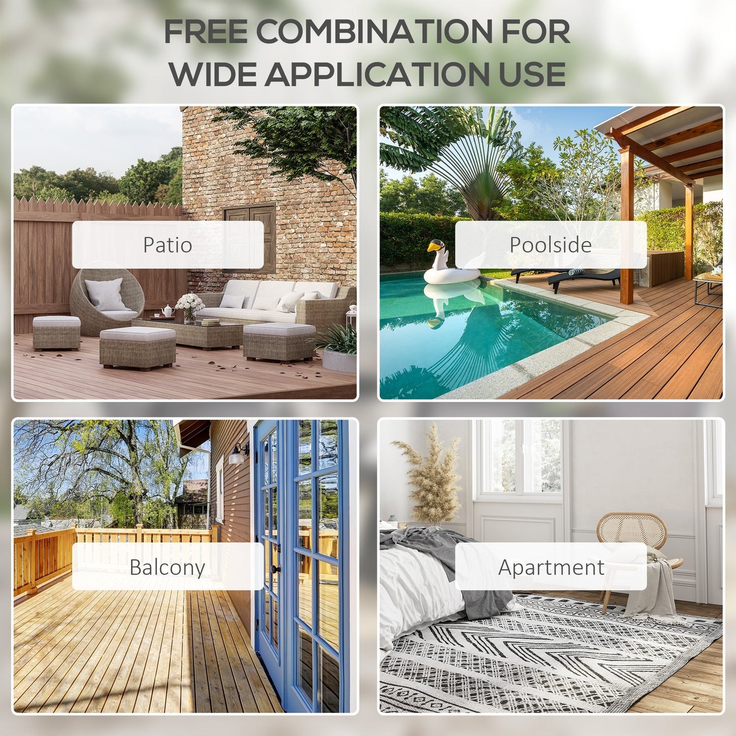 Ensemble de 4 chaises de patio pliantes Outsunny au design simple et chic, confortables pour la terrasse, le jardin, la cour et les voyages