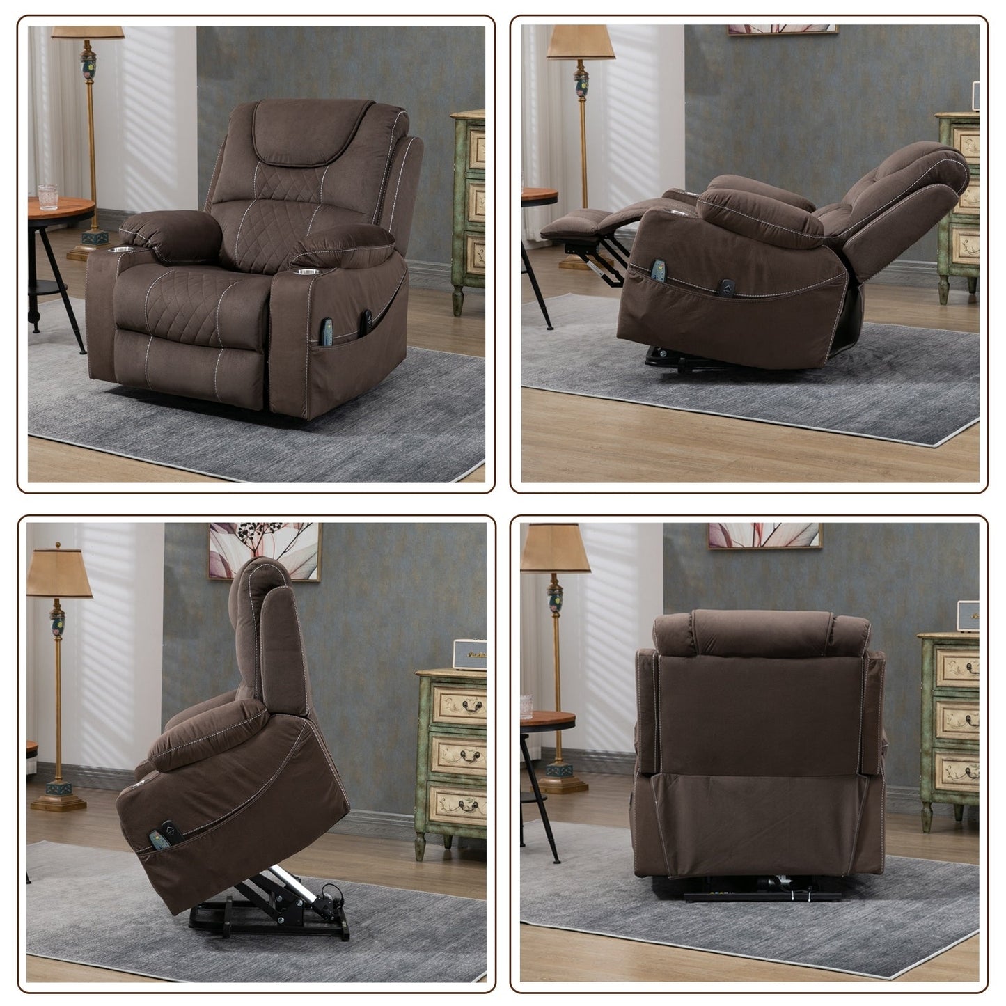 Fauteuil inclinable électrique surdimensionné pour personnes âgées, 400 lb.