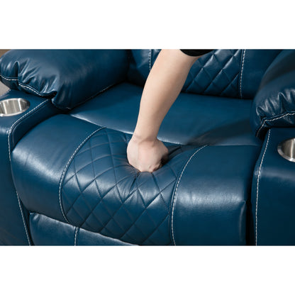 Fauteuil inclinable électrique surdimensionné en cuir PU avec massage, chauffage lombaire, porte-gobelet, inclinaison à plat à 180°