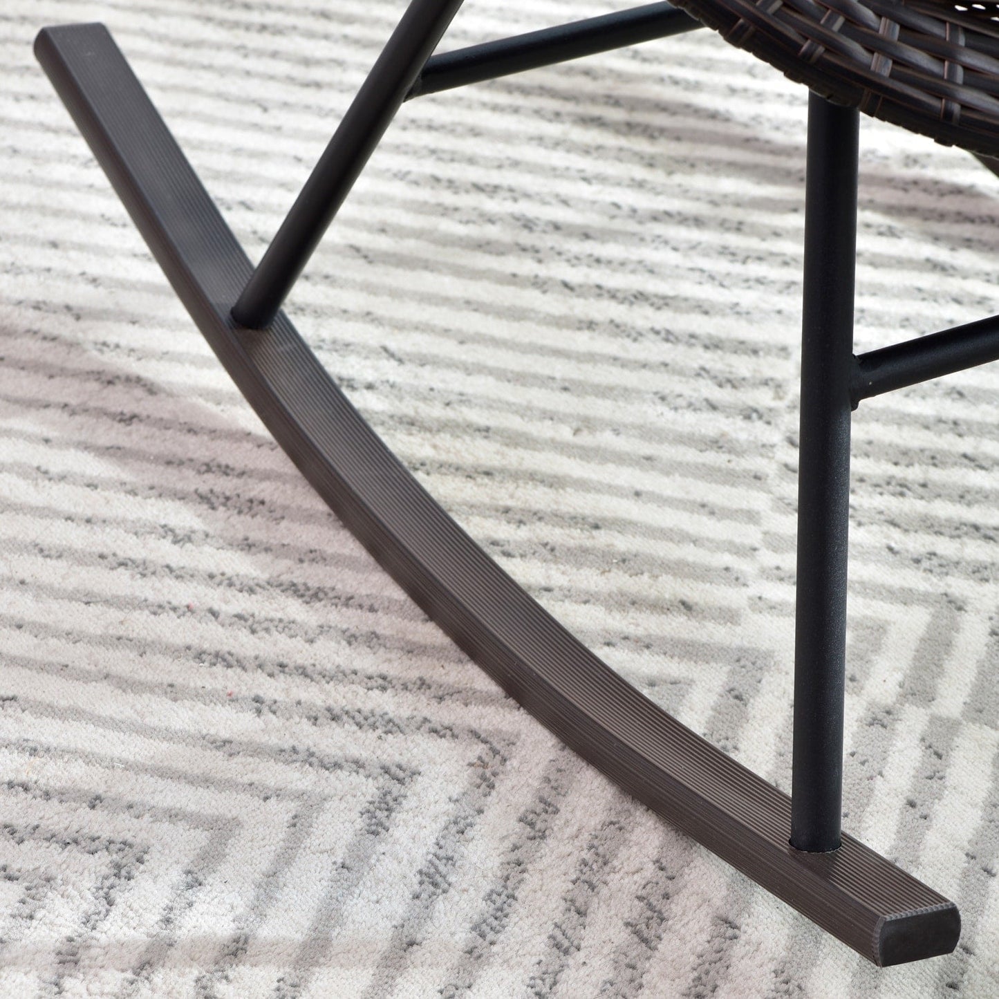 Ensemble bistrot OVIOS 3 pièces avec chaises à bascule et table basse en verre