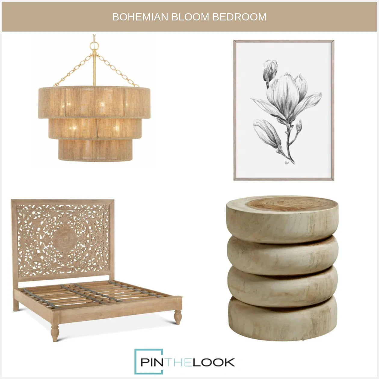 Tabouret en Suar Bulle Moderne Naturel