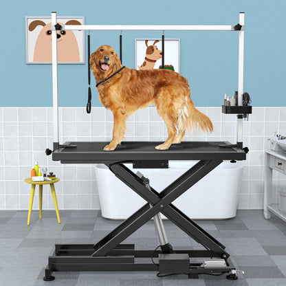 Table de toilettage électrique professionnelle pour grands chiens, robuste, avec bras en aluminium, 50 po de largeur