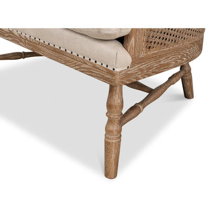 Chaise d'appoint en rotin à dossier rond