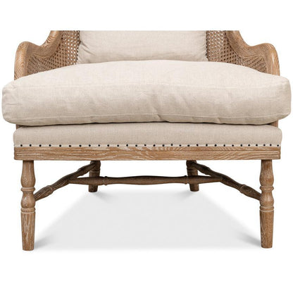 Chaise d'appoint en rotin à dossier rond