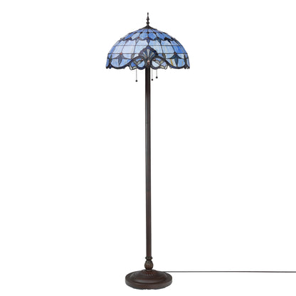 Lampadaire à 3 lumières en verre teinté et résine River of Goods Allistar, 64 pouces de hauteur, éclairage vers le bas - 20 L x 20 l x 64 H