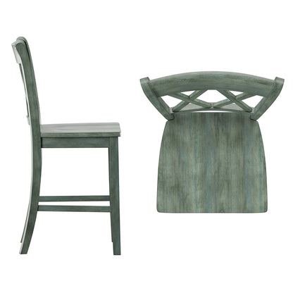 Chaises de comptoir Ronda à dossier double en X (lot de 2)