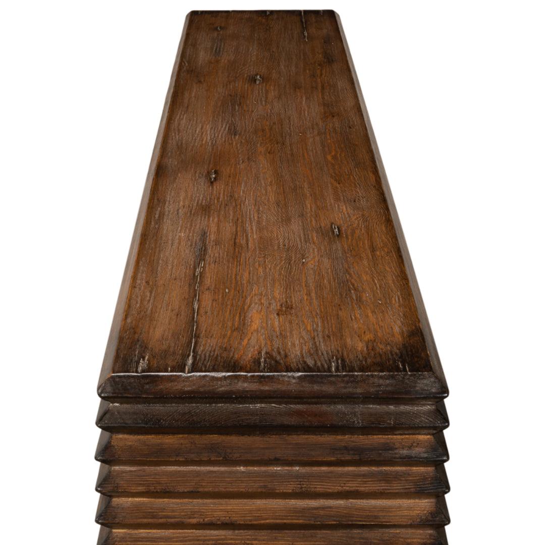 Table console rustique marron